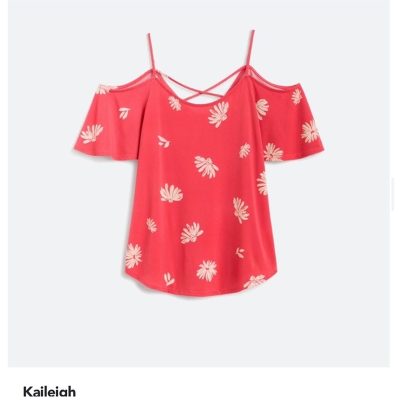 Kalieigh Coral Pink Floral Cold Shoulder Top – XL – Stitch Fix - Picture 14 of 15
